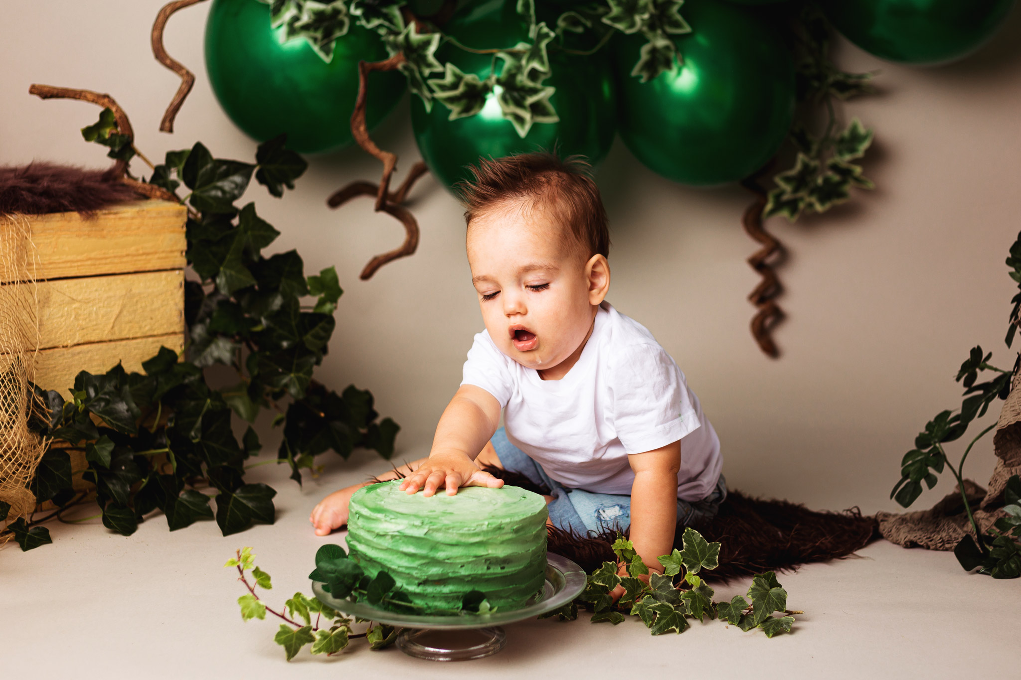 smash de cake jungle thema taart groen Krommenie